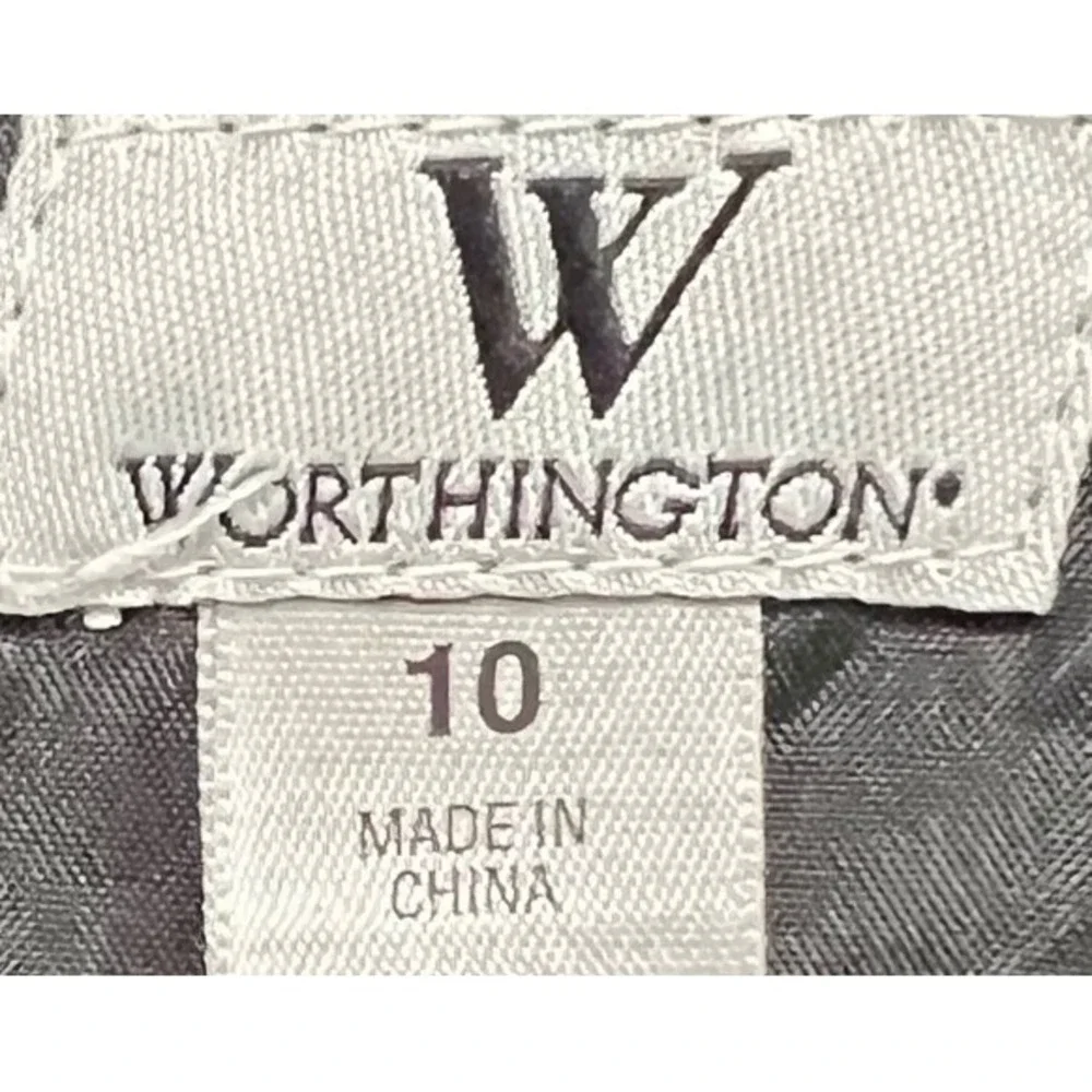 Worthington Skirt Women's Size 10 Yellow Black Abstract Print Career‎